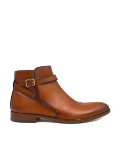 Bottines Elthon Marron Patiné