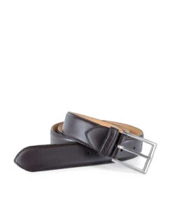 Ceinture Cuir Grainé Marron