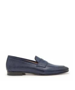 Mocassin MARKOS Grainé Bleu Patiné