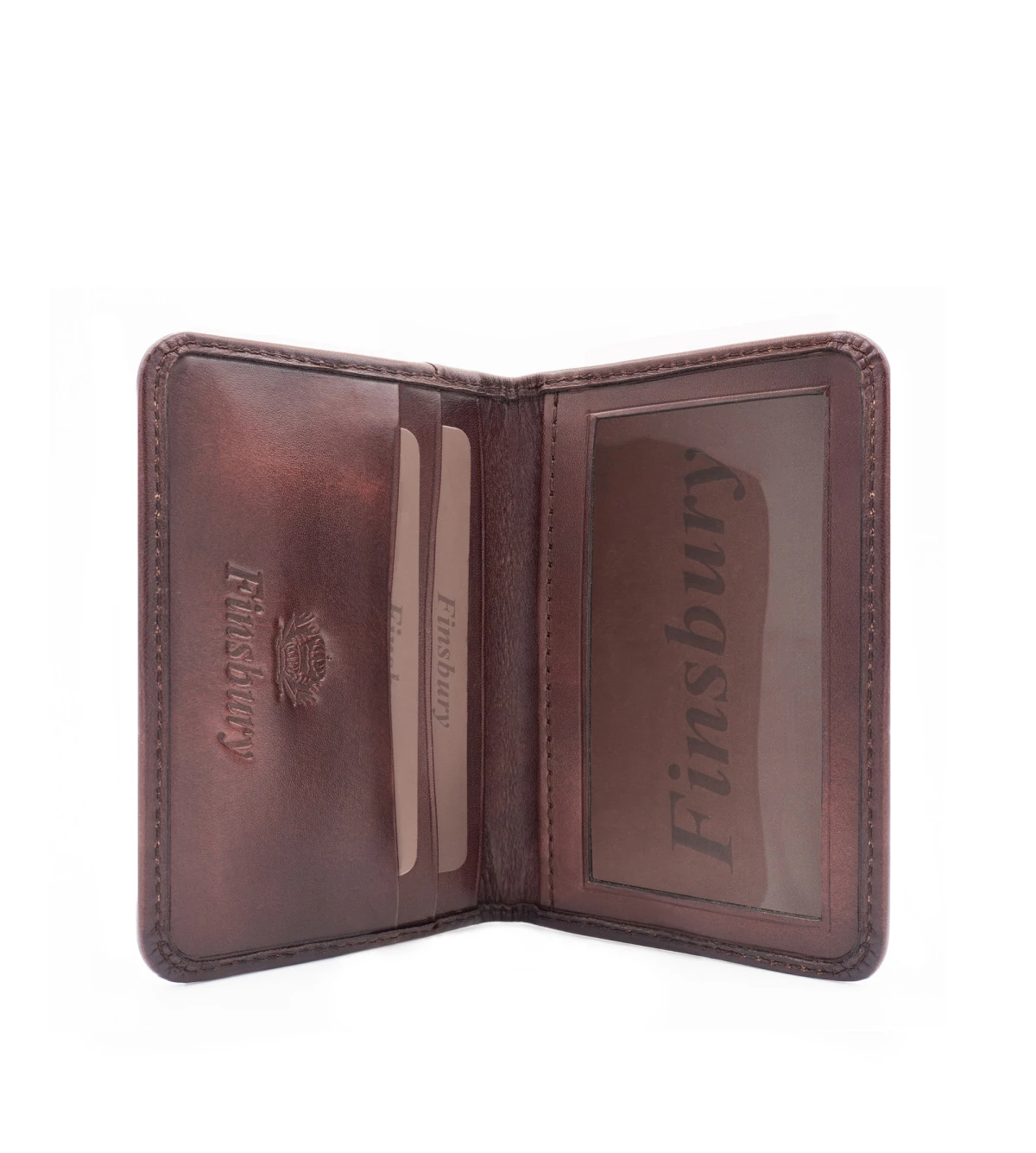 Porte-cartes à Deux Volets Marron Patiné